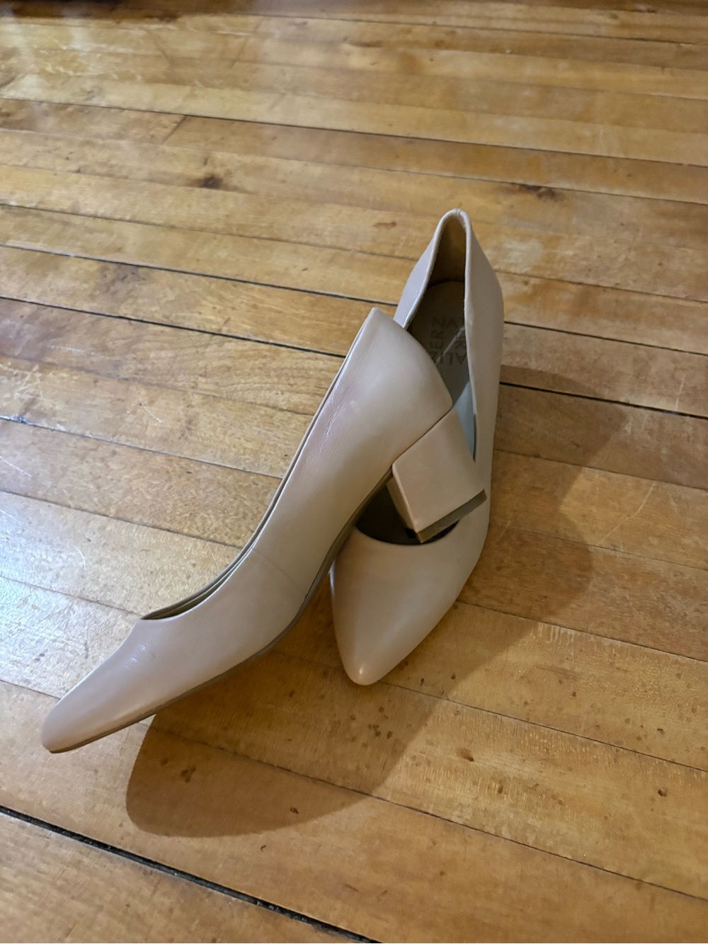 Naturalizer Nude Pointed Toe Block Heel Pump